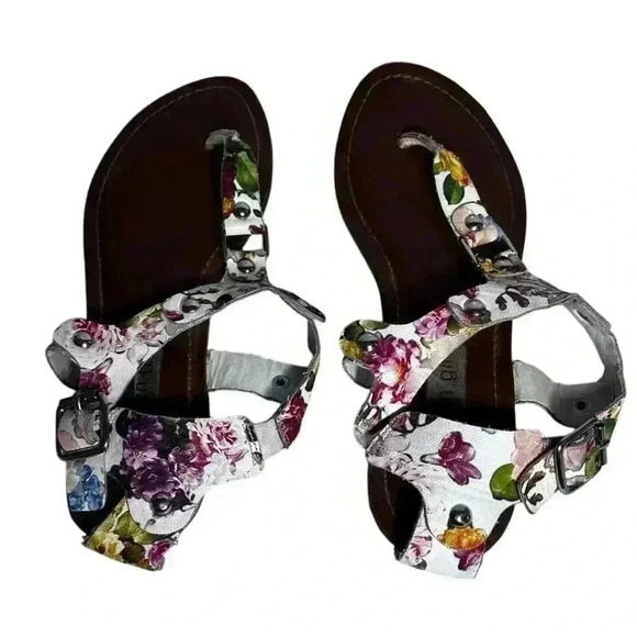 Madden Girl size 9M Sushi Floral Sandals Thongs Flats Flowers - Picture 5 of 9